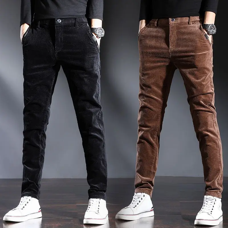 

Брюки мужские вельветовые эластичные, модные повседневные штаны, Классический крой, деловой стиль, на осень и зиму, D04