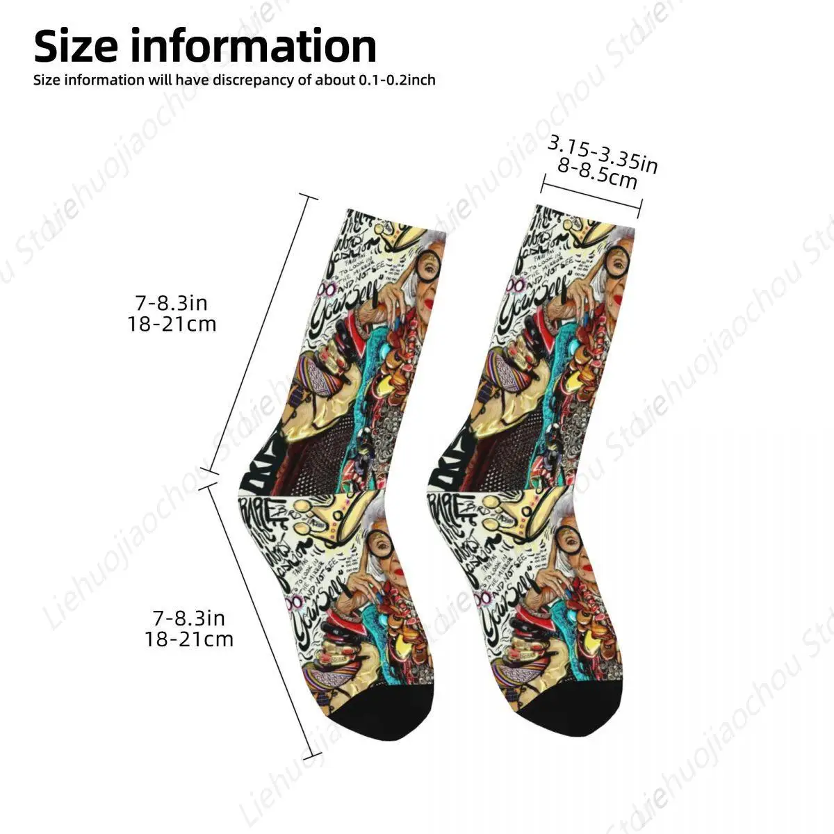 Зимние теплые крутые женские и мужские носки Iris Apfel America Music дышащие спортивные