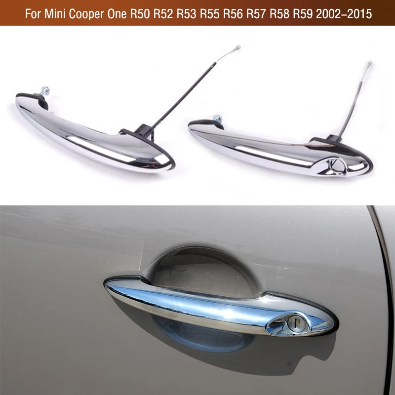 

LHD For BMW Mini Cooper One R50 R52 R53 R55 R56 R57 R58 R59 2002-2015 Chrome Outer Front Door Handle Exterior Door Handle Cable