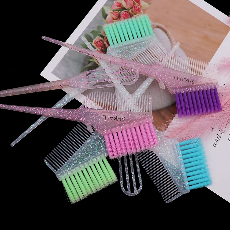 

Soft Fibre Glitter Tint Dye Hair Brush Hairdressing Pro Salon Tools Bleach Comb Salon Accessories for Hair Coloring Brush Hot