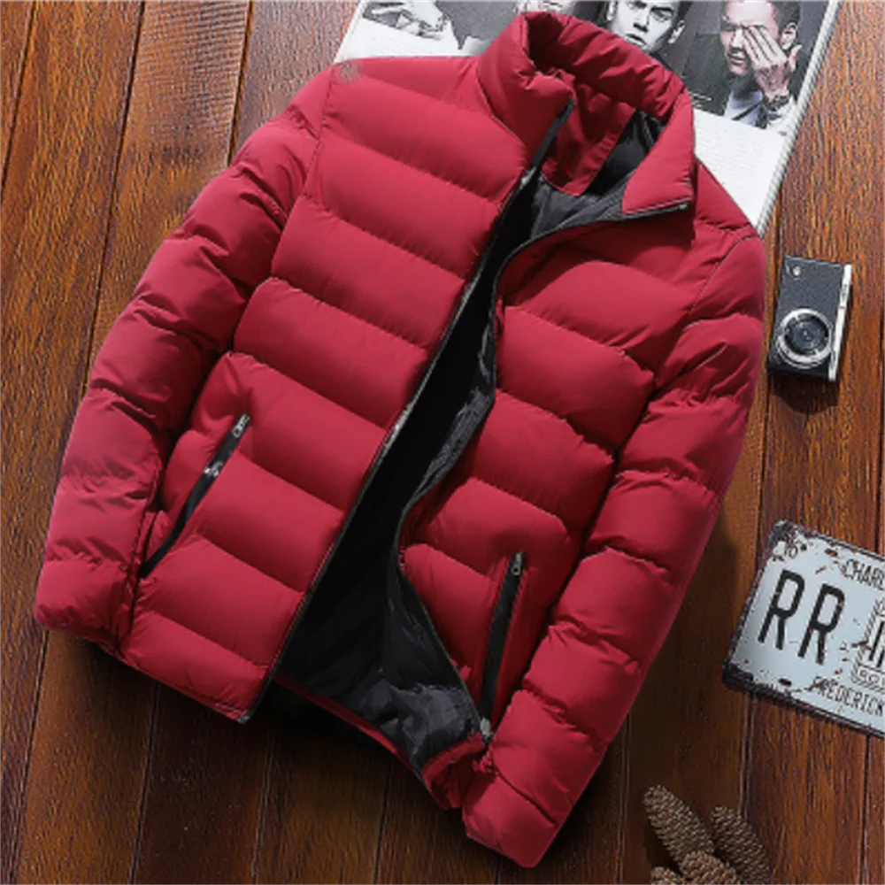2022 Autumn Winter New Men's Sports Cotton Clothes Trendy Fashion Stand-Up Collar Zipper Cardigan Casual Cotton Jacket