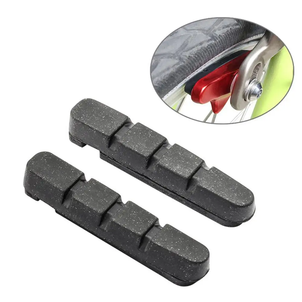 

1 Pair Rubber Bicycle Road Bike Brake Pads Wear-resistant Replaceable Drawer Type Rim Brake Pads