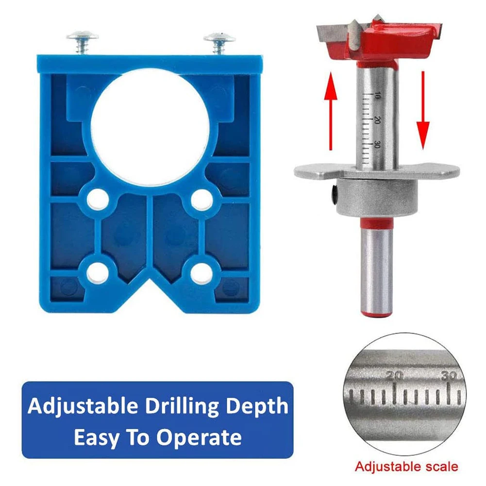 

35mm Door Cabinet Guide Locator Strong Toughness Electric Hinge Hole Drilling Jig Conceal Portable Hole Opener Tool