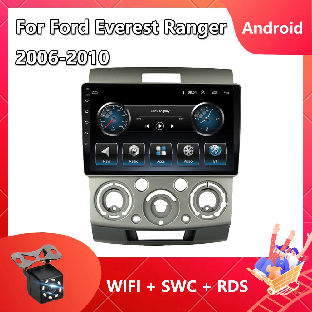 

Автомагнитола 2 Din для Ford Everest Ranger 2006-2010, Android-навигация, GPS, мультимедийный видеоплеер, 8-ядерный телефон, телефон 8 ГБ + 256 ГБ, FM BT