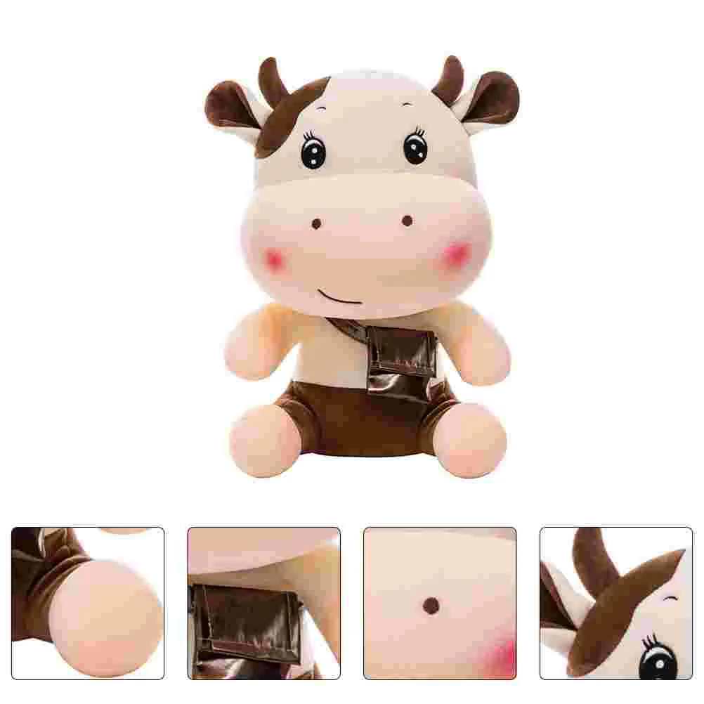 

Cow Plush Toy Lovely Ornament Mascot Stuffed Animal Zodiac Ox Year Cattle Cotton