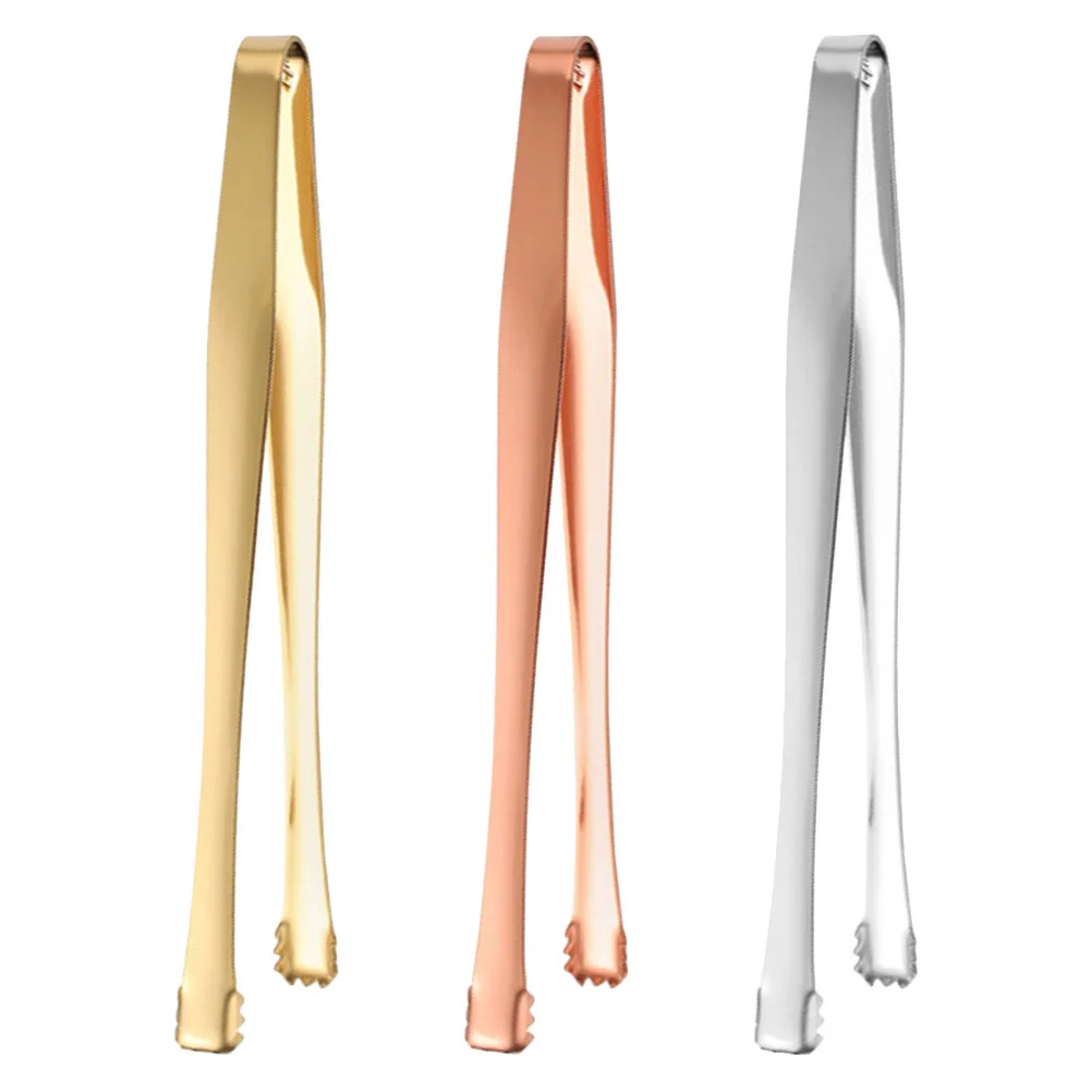 

3pcs Stainless Steel Ice Tongs Serving Food Tongs Restaurant Kitchen Tongs