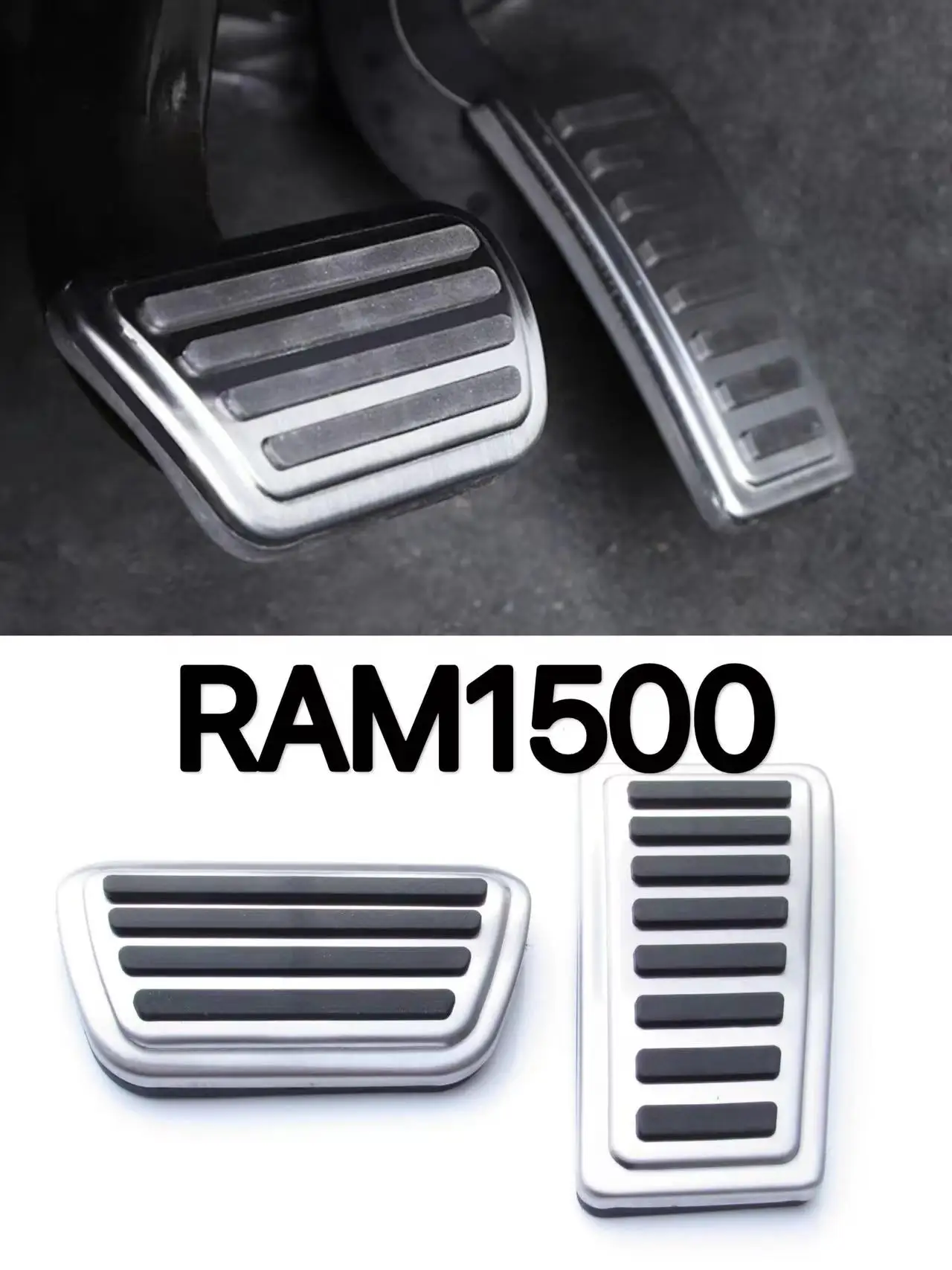 

Car Stainless Steel Foot Brake Gas Accelerator Pedal Pad Cover For Ram 1500 Ram1500 2019 2020 2021 2022 2023
