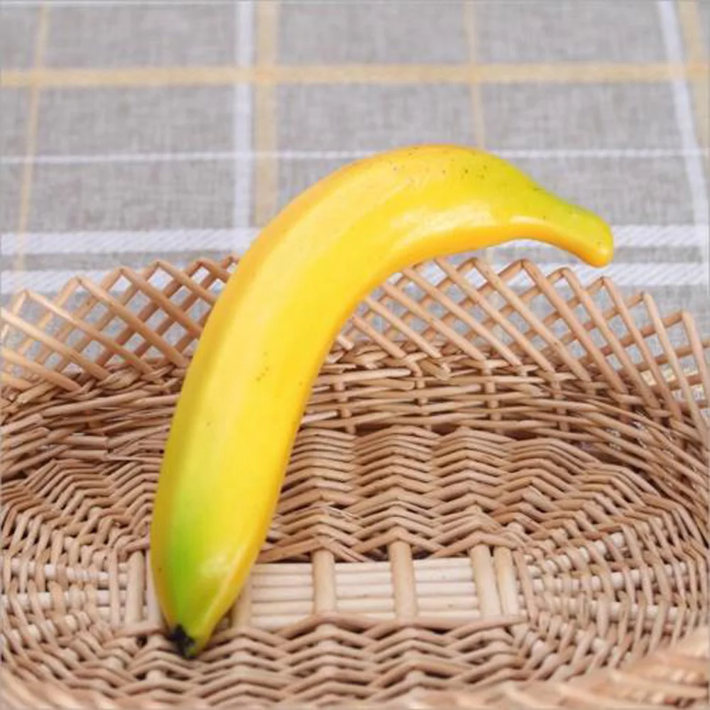 6pcs Artificial Fruits Artificial Bananas Decorative Artificial Simulation Fruit Home Decor Props Kitchen Wedding Decor