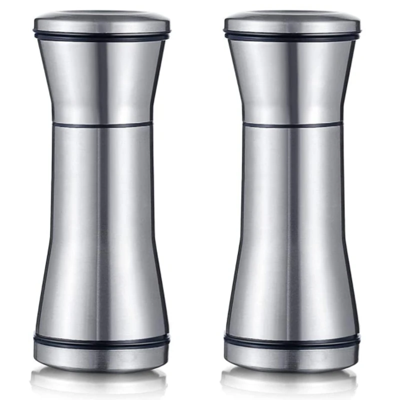 

Salt And Pepper Shakers, Stainless Steel Salt And Pepper Grinders Refillable Pepper Grinder, Pepper Mill,2 Pieces