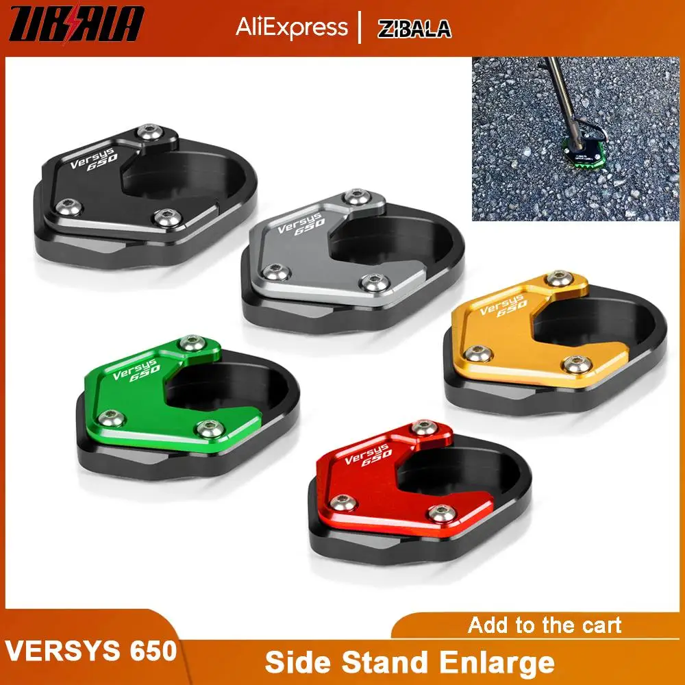 

For Kawasaki Versys650 Versys 650 2010-2019 2018 Aluminum Motorcycle Side Stand Enlarger Kickstand Enlarge Plate Pad Accessories