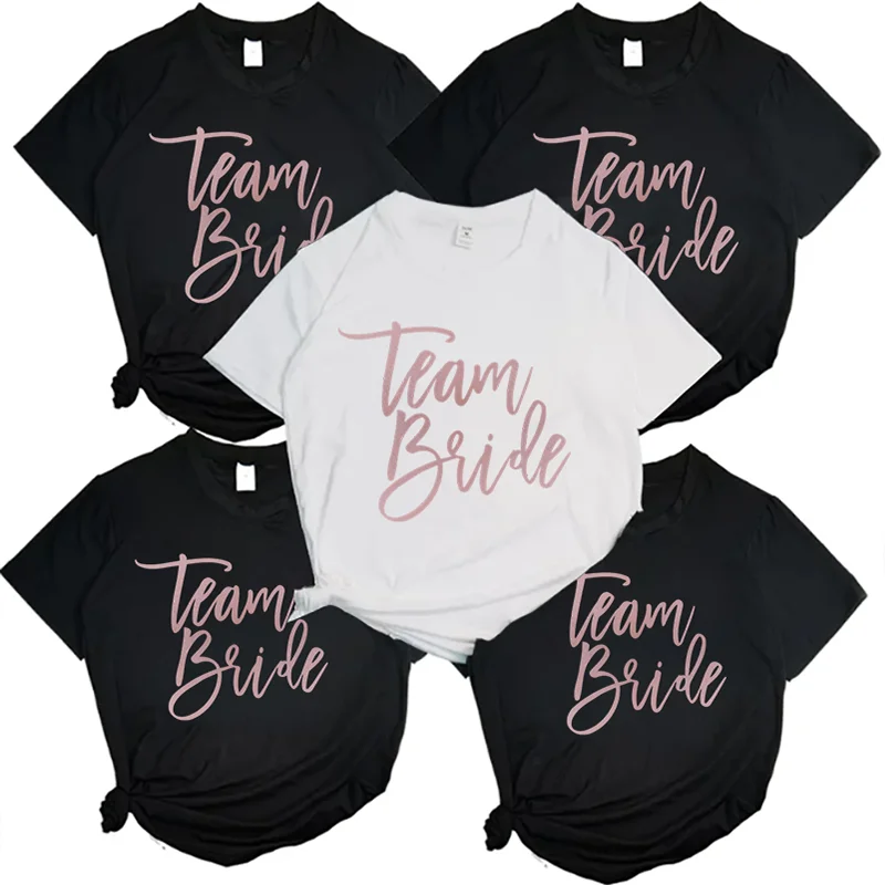 

Evjf Tee Shirt Team Bride To Be Squad Women T-shirts La Mariee Hen Party Bachelorette Girl Wedding Female for Bachelorette Party