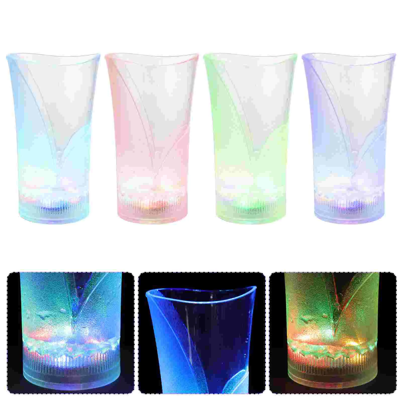 

Cups Light Up Drinking Glasses The Dark Led Cup Supplies Neon Latte Glowing Flashing Color Tumblers Drink Club Night Bar Mugs