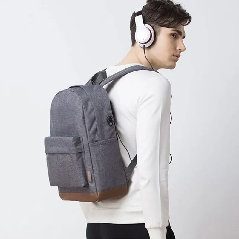 

TINYAT Men 15 Inch Laptop Backpacks USB Charging Waterproof School Leisure Backpacks Teenagers Travel Women Canvas Bag Mochila