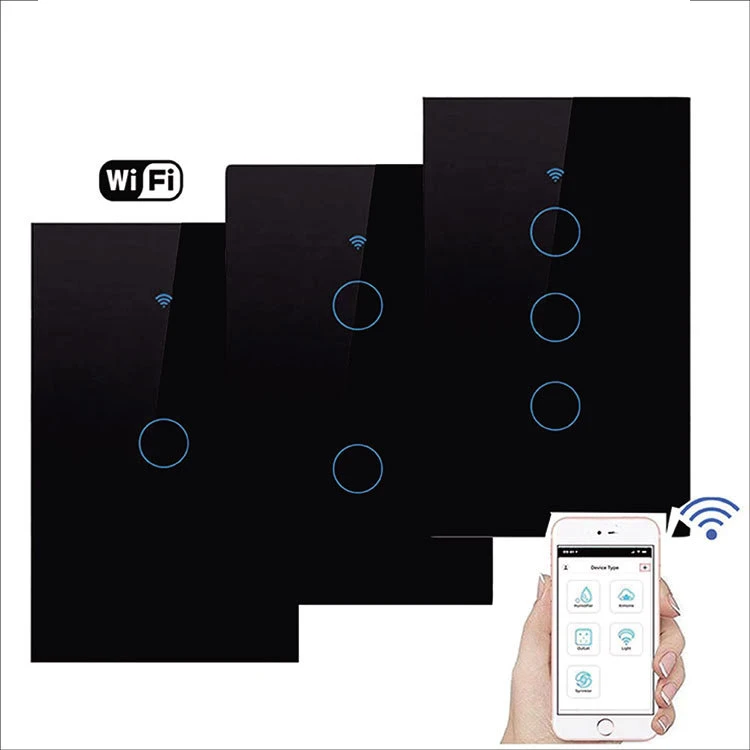 Сенсорный переключатель US Tuya, Wi-Fi, 1/2/3/4 клавиши, 1 канал, умное приложение, нейтральное подключение, поддержка Alexa Google Home, голосовое управление