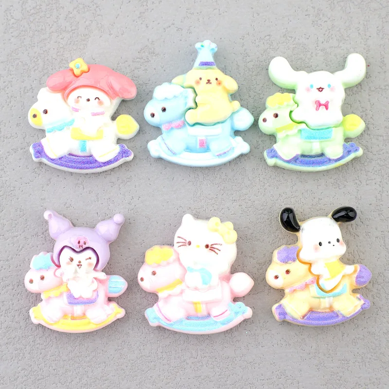 5 шт. милая лошадка-качалка Sanrio смола плоская задняя часть сделай сам каваи