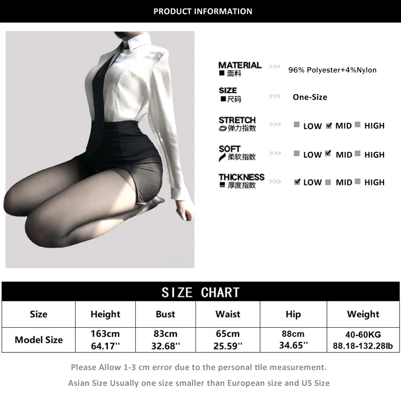 Соблазнительные костюмы для косплея Офисная Дамская рубашка с длинным рукавом и