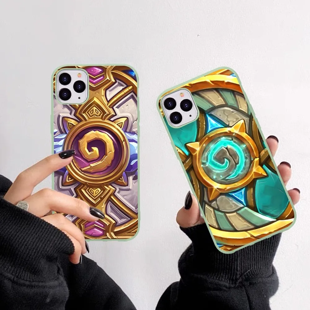 Game H-Hearthstones Phone Case For IPhone 14 11 12 13 Mini Pro Xs Max 8 7 6 6S Plus X XR Solid Candy Color