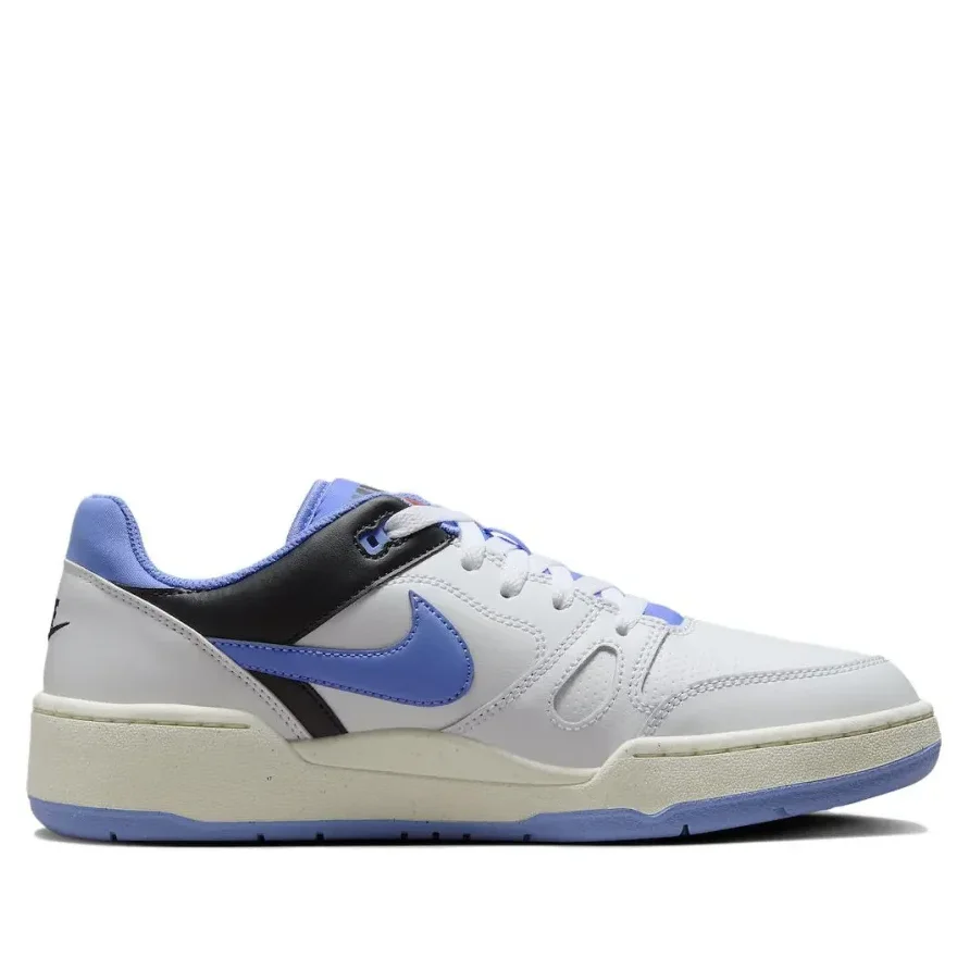 Nike Full Force Low Leather Fashion Trend Casual Comfortable Top Board Shoes Men's White Blue North Carolina