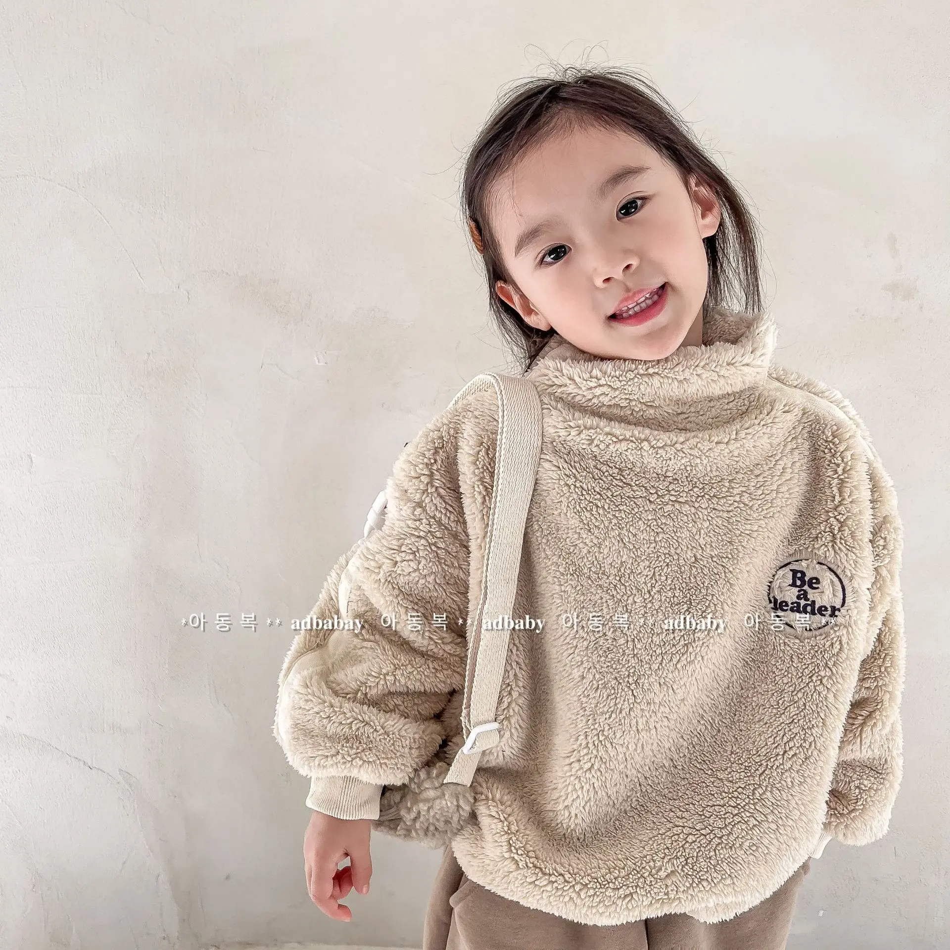 

2022 New Children Winter Warm Lamb Fleece Sweatshirts Cotton Baby Long Sleeve Casual Pullover Letter Print Boys Girls Sweatshirt