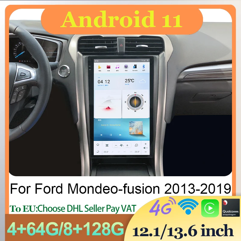 

Автомагнитола на Android с центральным ЖК-дисплеем, видеоплеером Multimidia, беспроводным Carplay для Ford Mondeo 2013-2019