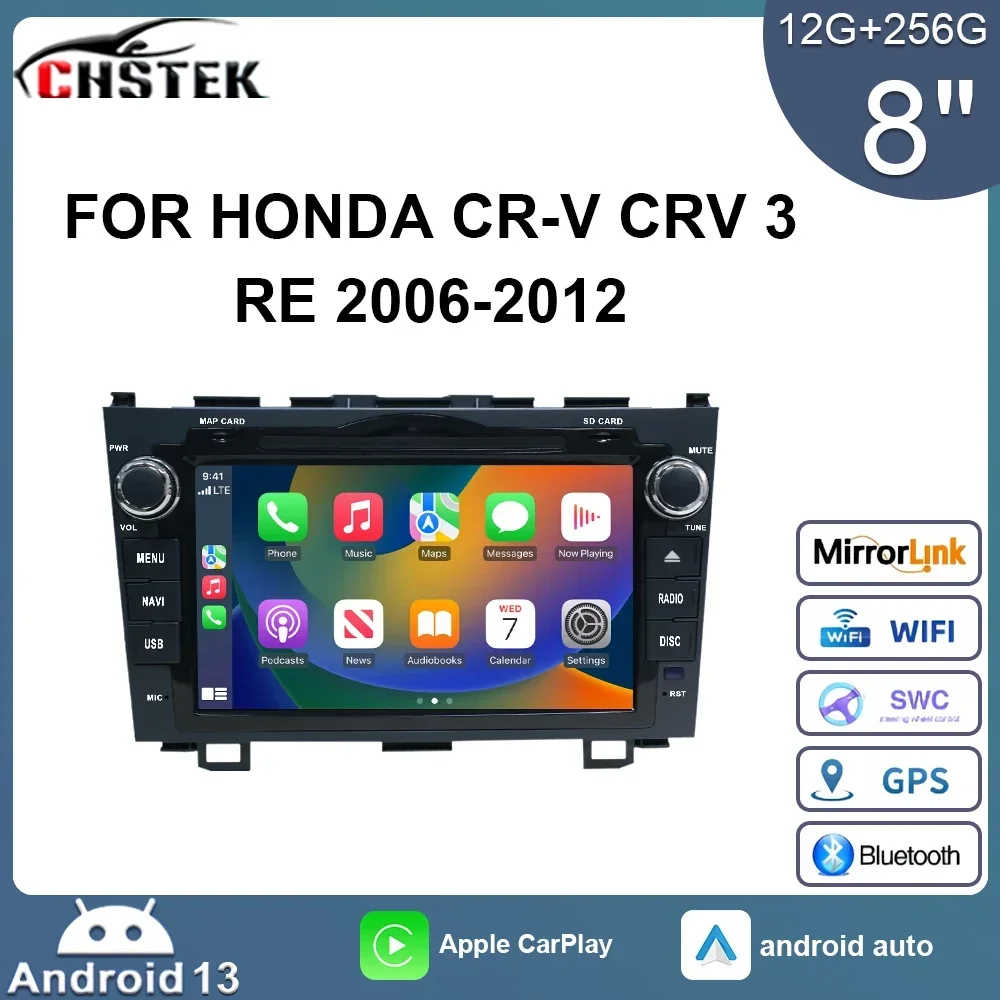 Автомобильный радиоприемник CHSTEK 12 + 256 г мультимедийная навигация Carplay для Honda CR-V