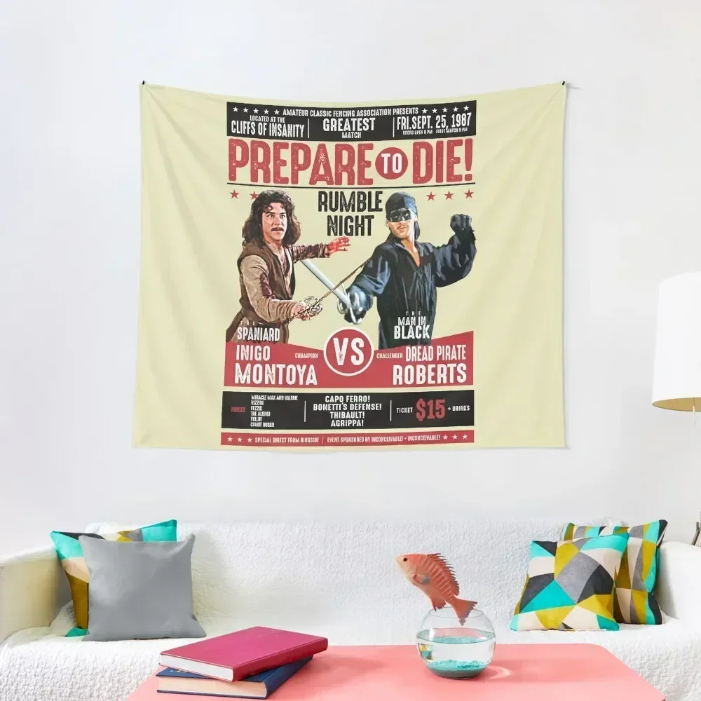 Inigo Montoya vs Dread Pirate Roberts Fencing Плакат Гобелен Забавный ковер на стене Эстетический