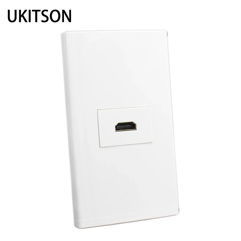 

Straight Plug HDMI2.0 Wall Panel US Faceplate Female HDMI Plate Socket 120x70mm For 4K 3D Audio Video Connector