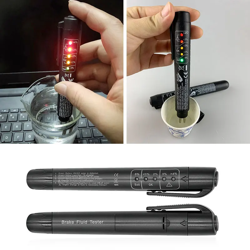 

5LED Accurate Oil Quality Check Pen Brake Fluid Tester Car Brake Liquid Digital Tester Vehicle Auto Automotive Testing Tool