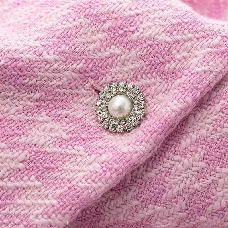 KEYANKETIAN 2024 осенне-зимний новый женский твидовый короткий костюм с узором гусиные