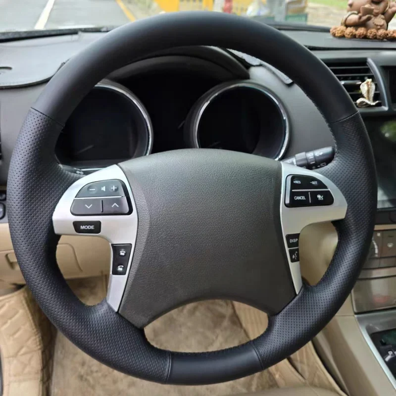 

Кожаный чехол на руль автомобиля из микрофибры для Toyota Highlander Camry Fortuner Hilux, чехол на ручку, аксессуары для интерьера автомобиля