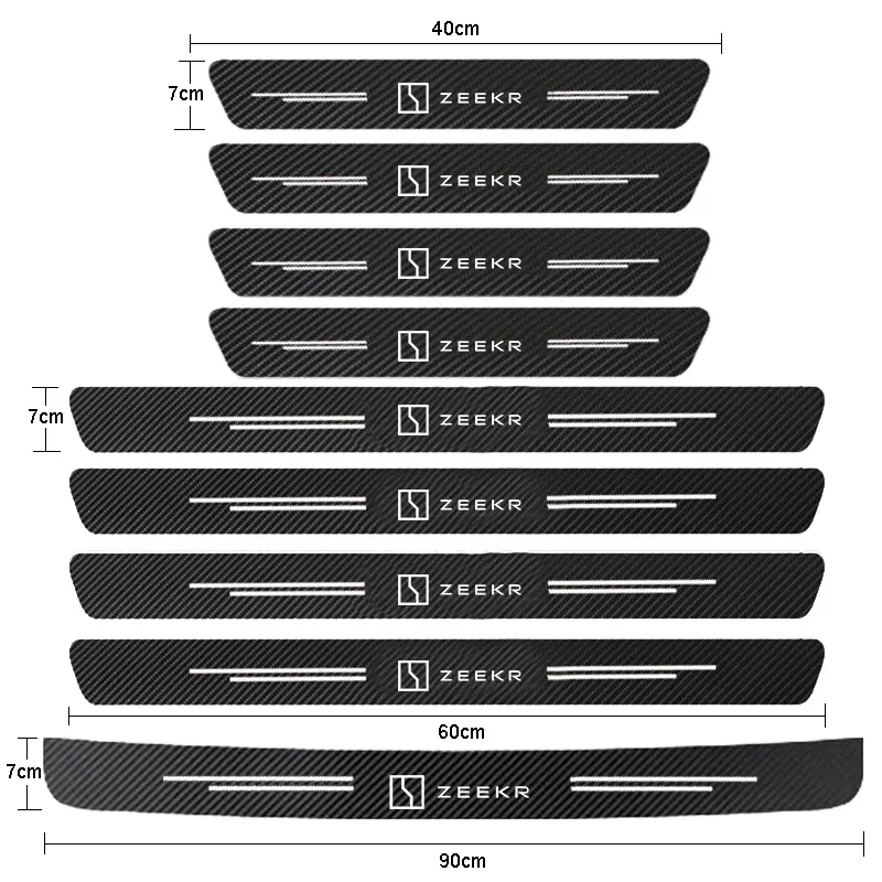 

Углеродное волокно, защита порога автомобиля, наклейки на багажник для Zeekr Krypton 001 009, автомобильные аксессуары