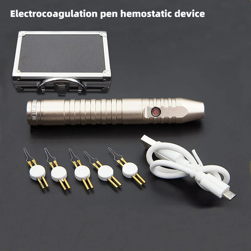 

Electrocoagulation pen hemostatic device, double eyelid tool, rechargeable burning electrocoagulation blade instrument