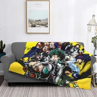 game my hero academia collage knitted blankets academy anime fuzzy throw blankets bedroom sofa decoration soft warm bedspreads
