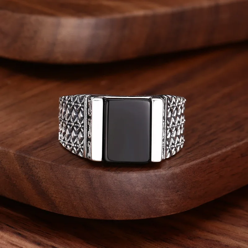 Открытое кольцо из чистого серебра S925 модное ретро-модное индивидуальное