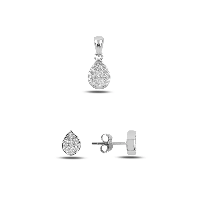 

Серебро 925 пробы с цирконием висячие серьги-капельки с набор