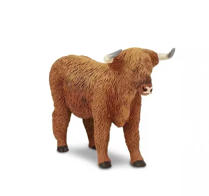 ПВХ фигурка модели игрушки highland крупного рогатого скота из печати