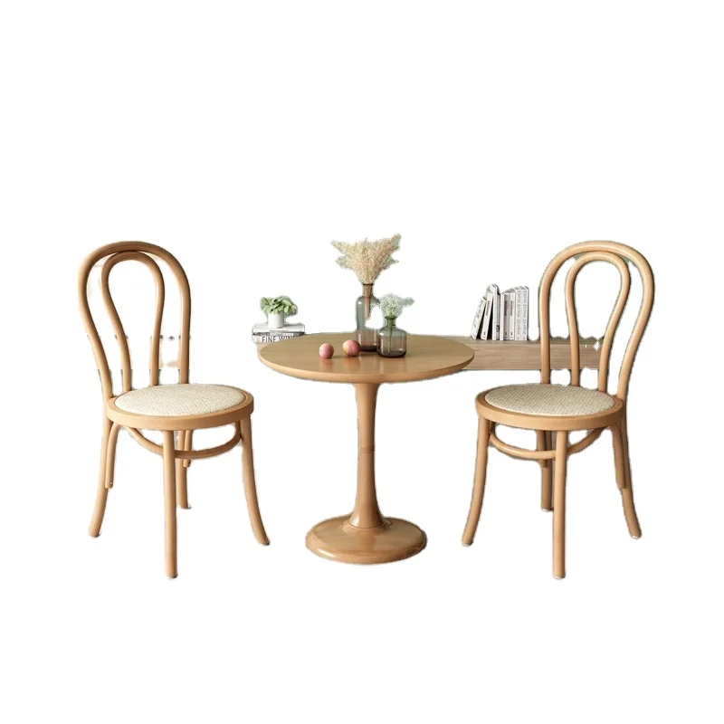 

Antique Modern Outdoor Furniture Simple Wooden Chair Rattan Chair With Rattan Table