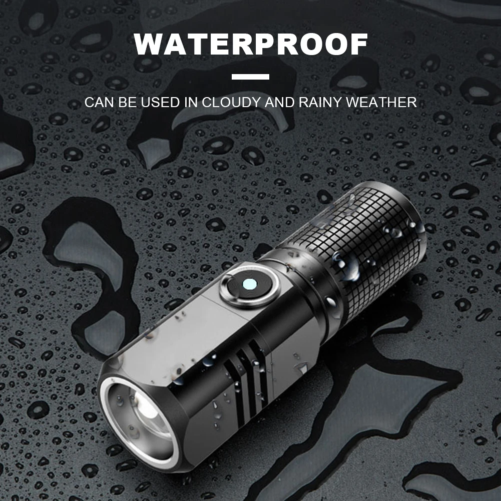 

P50 Camping Lamp Super Bright Mini Handheld Flashlight Telescopic Zoom 3 Lighting Mode Waterproof for Hiking Fishing Working