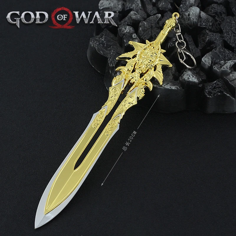 

God of War Weapon Zeus Blade of Olympus Kratos Blades of Chaos Game Katana Swords Samurai Keychain Model Holiday Gift Kid Toys