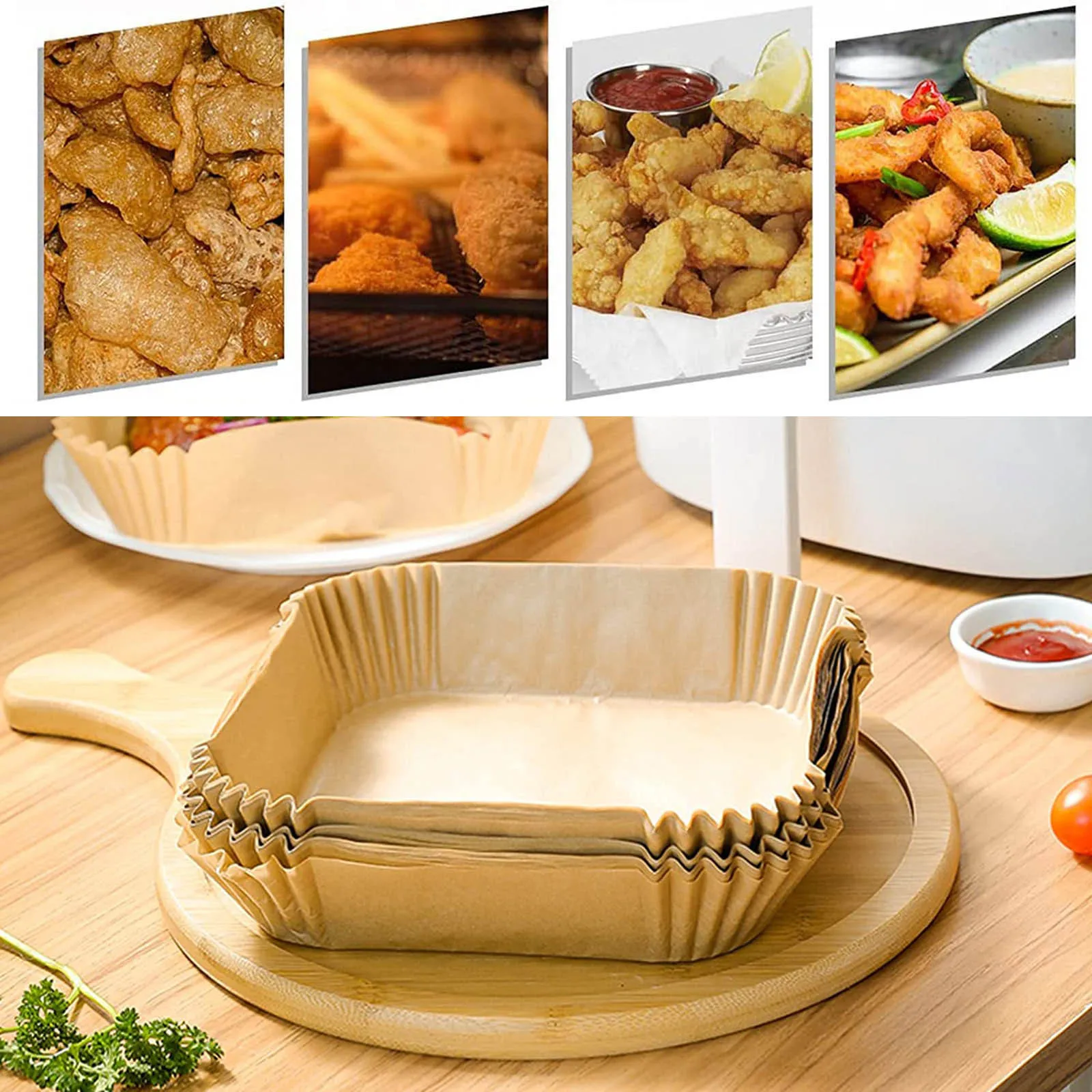 

Фритюрница с узором уровня масла, одноразовая бумажная подкладка, пищевая бумага с антипригарным покрытием, 2022 пневматическая сковородка, ...