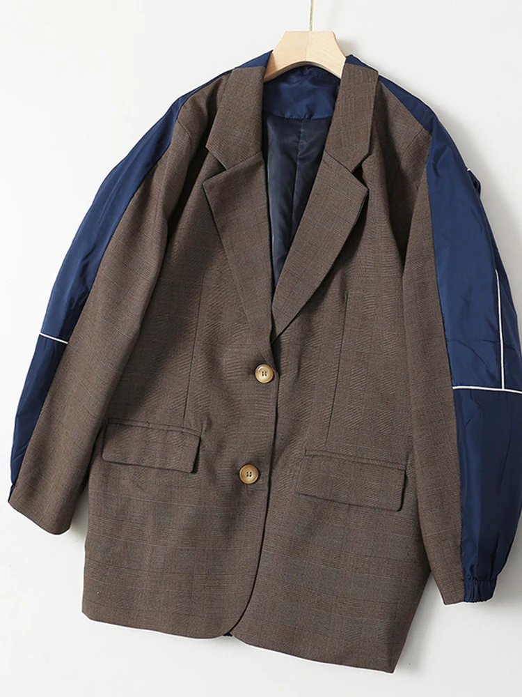 [EAM] Женский белый джинсовый пиджак большого размера сзади новый свободный с