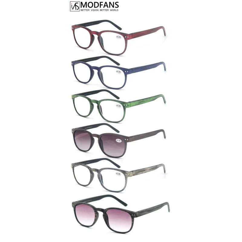 

Men Round Reading Glasses Women Wood Look Frame Sunglasses readers Vintage Spring hinge diopter