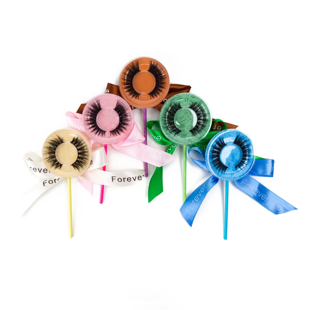 

Mecalaku High Quality Makeup False Eyelashes Extension Supplies 3d Mink Lasehs Lollipop 100% Hand Made Accept Private Logo Mink