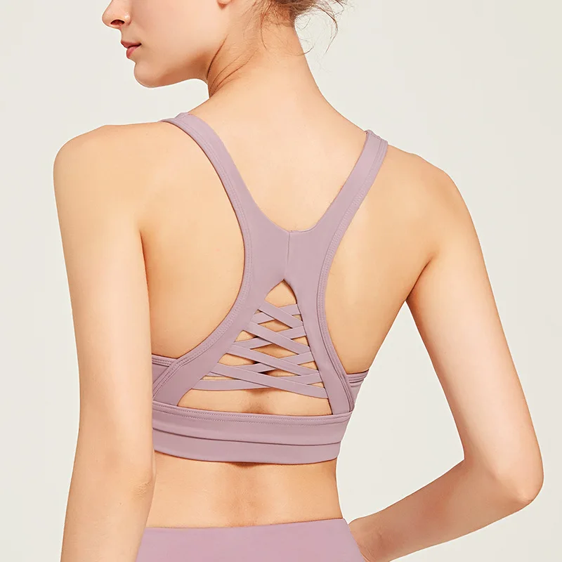

Cross Beauty Back Sports Bra Quick-drying Running Fitness Yoga Dance High Elastic Breathable Outer Wear Women's Underwear