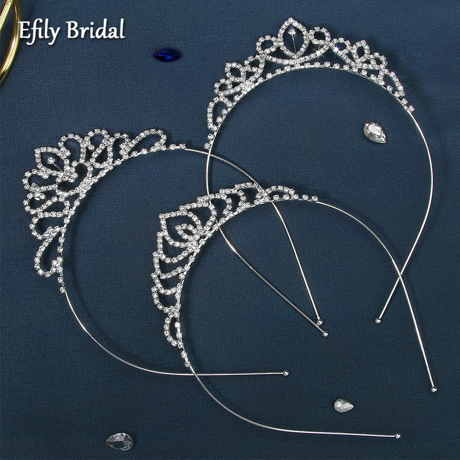 

Crystal Rhinestone Headband Princess Crown Happy Birthday Hoop Headband for Kids Girl Wedding Hair Accessories Headpiece Jewelry