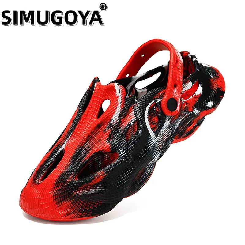 

SIMUGOYA Summer Men Sandals Lightweight Casual Shoes EVA Soft Sole Hole Shoes Outdoor Beach Falt Slippers Garden Shoes Cave shoe