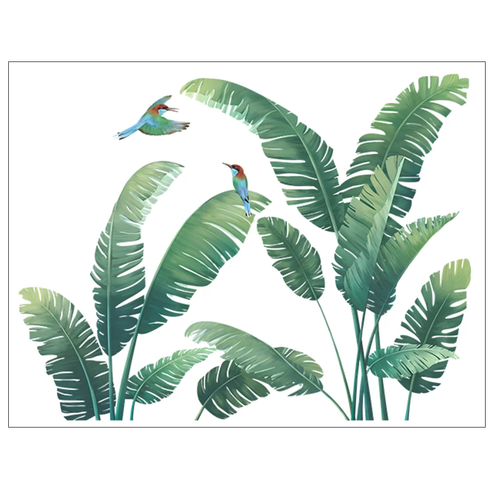 

1 Set Decorative Bedroom Fresh Wall Living Room Living Room Tropical Plants Sticker Wall Stickers