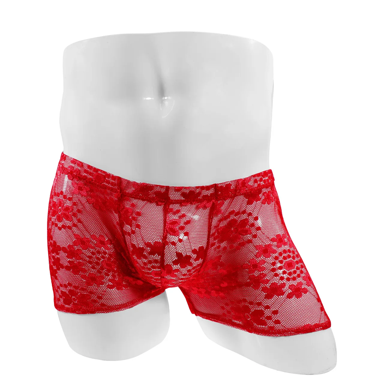 

Трусы-боксеры мужские сетчатые прозрачные, с выпуклым мешочком