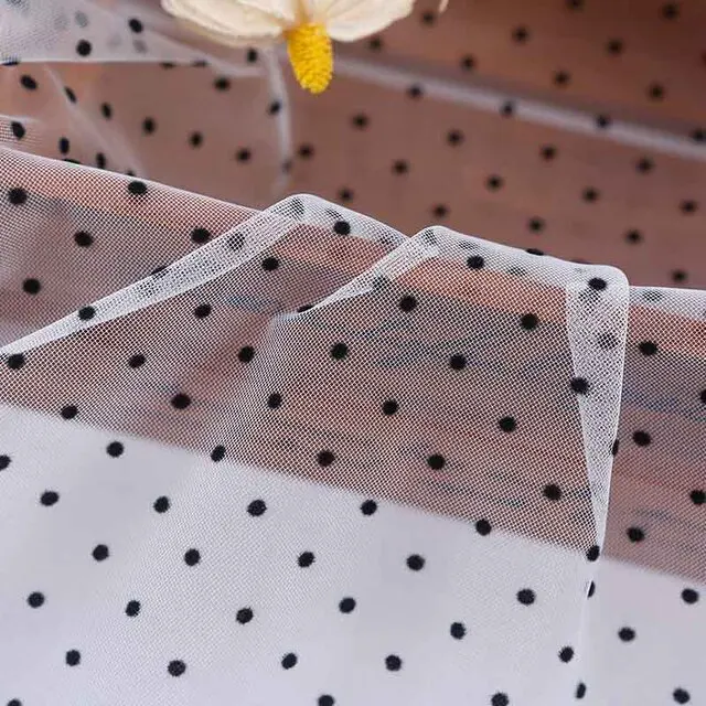 1 ярд красная розовая белая черная ниспадающая сетка в горошек Тюлевая ткань