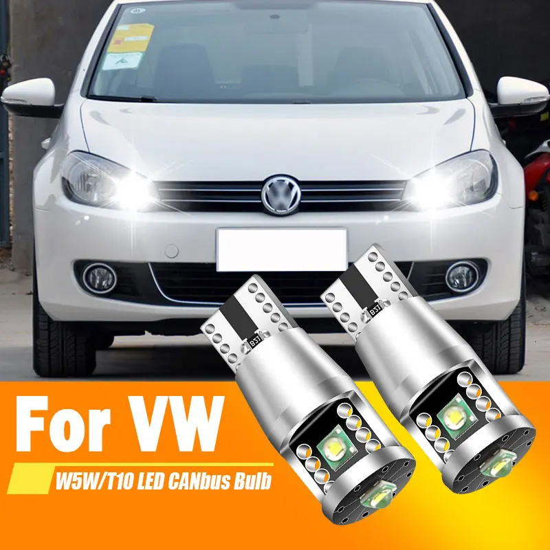 

2xДля VW Golf mk3 mk4 mk5 mk6 3 4 5 6 Passat B5 B5.5 B6 B7 B8 CC Polo 6r Touran Caddy 2 Светодиодная габаритная лампа W5W T10 Canbus
